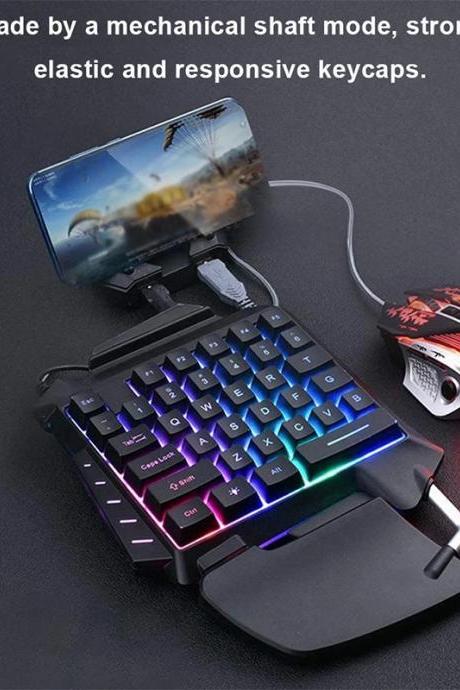 1pc One-handed Gaming Keyboard Rgb Backlit Portable Mini Gaming Keypad Game Controller For Pc Ps4 Xbox Gamer