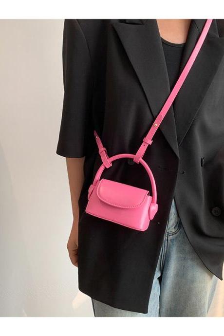 Pink Casual Crossbody Bags Female Fairy Core Handlechic Leather Messenger Bag Purse Ladies Harajuku Cute Y2k Bag Wallet