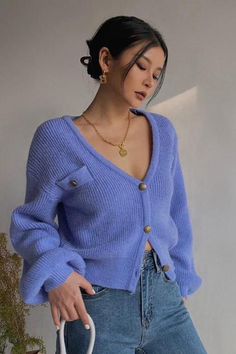 Casual Long Sleeve Knit High Waist Top Solid Shirt Sexy Top