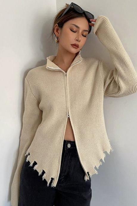 Sexy Long Sleeve Zip Short Cardigan Coat