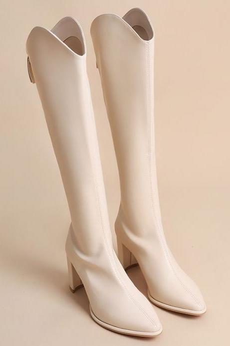 Women's Boots Tassel High Heels Footwear Elegant Heeled Shoes For Woman Pointed Toe Black