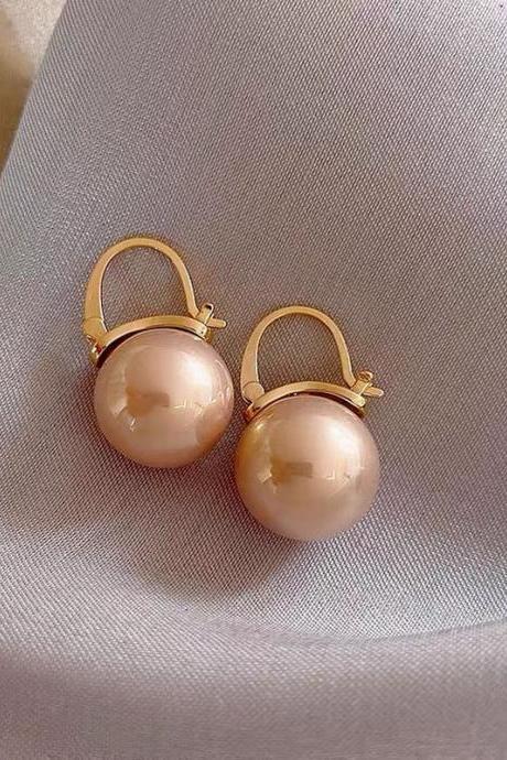 Korean Fashion Pearl Earrings For Women Gold Color U Shape Wedding Earrings Statement Dangle Earring Jewelry