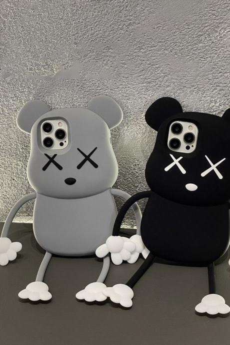 Suitable For Iphone Three-dimensional Cartoon Funny Apple Phone Case Anti-fall Silicone Couple Model