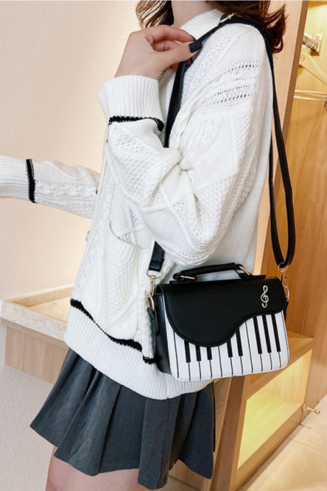 Korean Piano Design Women Shoulder Bags Pu Leather Messenger Bag Handbag Fashion Corssbody Bag Pocket Coin Purse Package