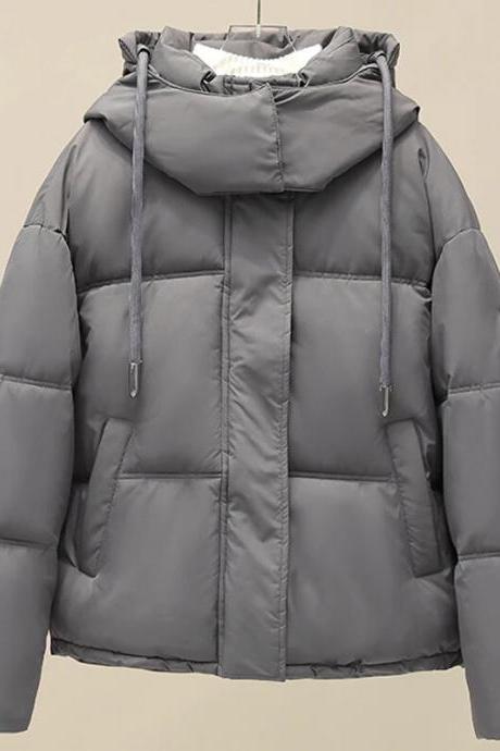 Winter Short Parkas For Women Fashion Thick Warm Cotton Padded Coat Woman Korean Style Oversize Down Jackets Hooded
