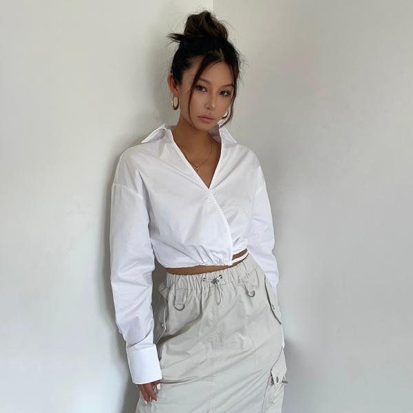 Sexy Shirt High-Waisted Straps Slim-Fitting Crop Top