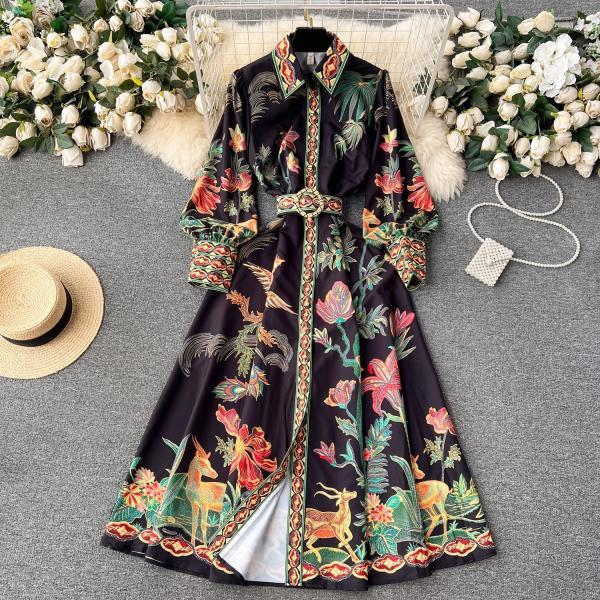 Black Trad Goth Tea Length Dress with Built-In Lace Trimmed Cape main image 1