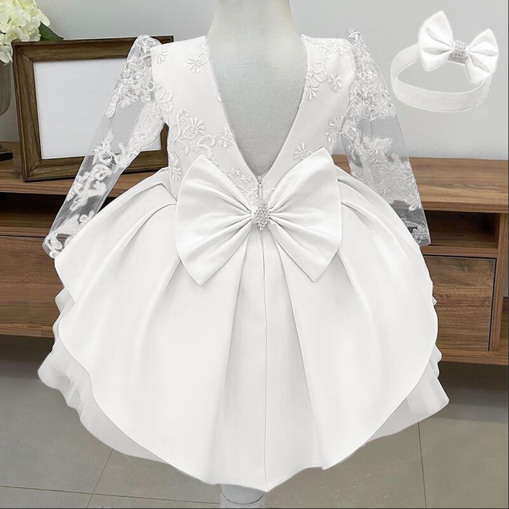 Fashion Baby Girl Party Kids Dresses For Children Fancy Flower Petal Evening Little Clothes